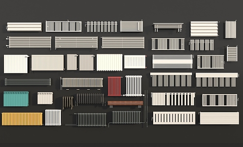 Heating radiator heating cover heating pipe 3d model