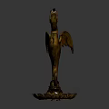 Decorative Bronze Dragon Sculpture With Winged Body Curled Tail And Lotus Base