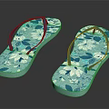 Flip Flops With Blue And White Floral Pattern Summer Footwear Lightweight Design