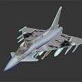 Sleek Camouflage Fighter Jet Model With Detailed Wings And Missile Mounts On Dark Background