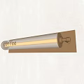 Modern Wall Sconce With Brass Base Clear Glass Tube Coffee Lettering Warm Light