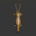 Golden Polygonal Feline Animal Sculpture Standing On Smooth Surface With Reflection