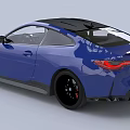 Blue BMW Coupe With Black Roof Sporty Front Grille And Black Alloy Wheels
