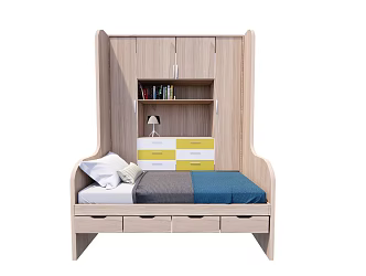 Modern Single Bed Dormitory Bed 3d model