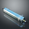 Cylindrical Metal Electric Motor With Smooth Surface And Mounting Brackets 3d model