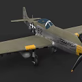 WWII Military Aircraft Weapon Featuring Green Yellow Body Wing Insignia E2 Marking And Fighter Propeller