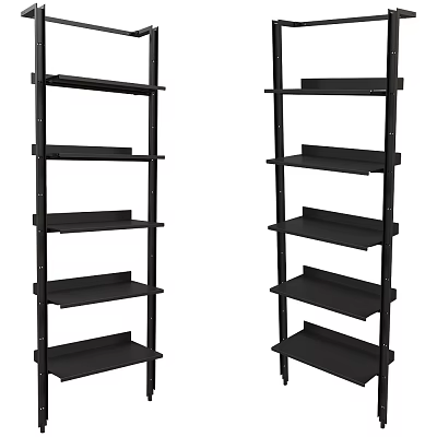 Modern Black Bookcase With Multiple Open Shelves For Home Office Storage 3d model
