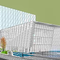 Modern Sales Office Building Simple Multi-storey Office Building Commercial Building Sales Department Club 3d model