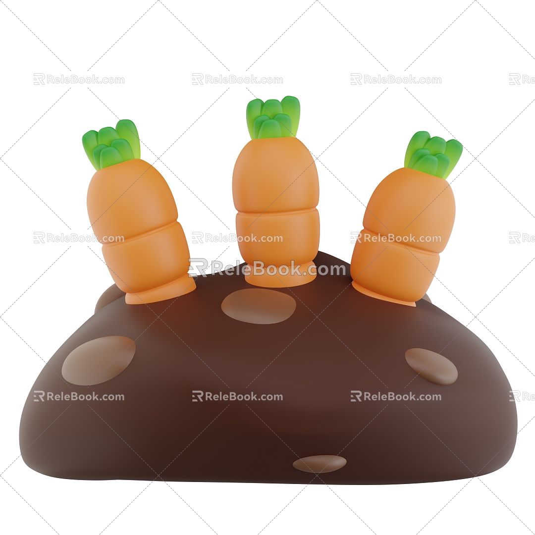 Carrot Food Cartoon Carrot 3d model