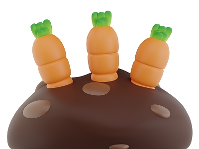 Carrot Food Cartoon Carrot 3d model