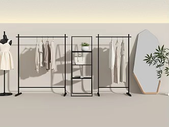 modern hanger clothing store shelf 3d model