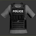 Police Tactical Vest Over White T-Shirt With Protective Pockets And Functional Design