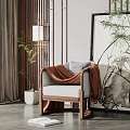 New Chinese-style Single Sofa 3d model