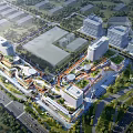 Aerial View Planning Of Modern Urban Area With Buildings Green Spaces And Roads