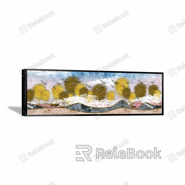 Modern Landscape Painting Gold and Silver Bedroom Jingshan Decorative Painting model