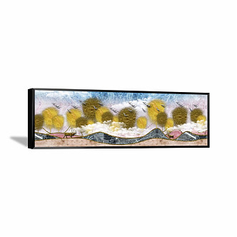 Modern Landscape Painting Gold and Silver Bedroom Jingshan Decorative Painting 3d model