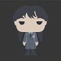 Cartoon Style Game and Movie Character Figure With Dark Long Hair Braids And Dark Robe