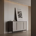 Modern Entryway Console Cabinet With Decorative Matisse Poster And Minimalist Design