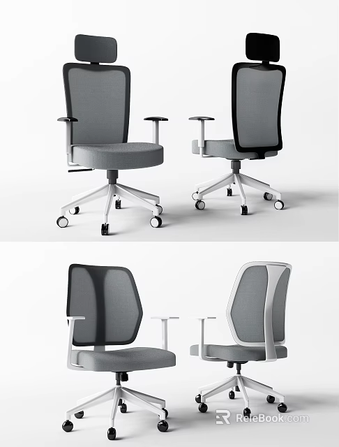 Modern Ergonomic Office Chair With Mesh Back Adjustable Armrests And Swivel Wheels 3d model