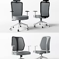 Modern Ergonomic Office Chair With Mesh Back Adjustable Armrests And Swivel Wheels 3d model