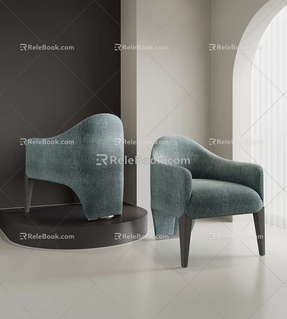 Modern Lounge Chair Dining Chair Single Chair 3d model