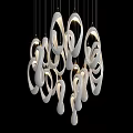 Elegant Modern White Spiral Chandelier With Multiple Warm Lighting Elements