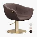 Modern Leisure Chairs With White And Pink Upholstered Seats And Metal Swivel Bases