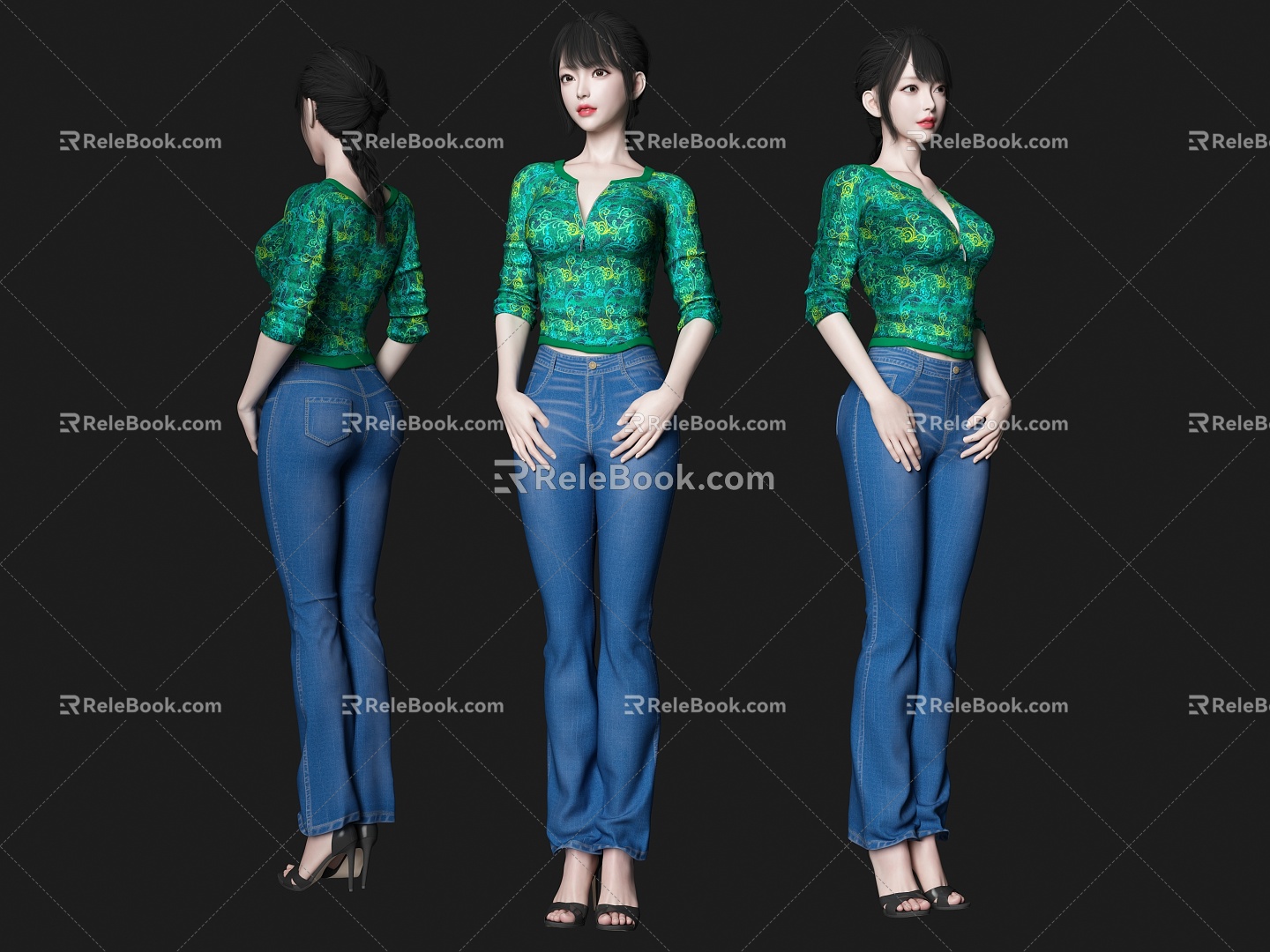 Temperament beauty model woman secretary secretary guide jewelry clerk 3d model