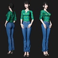 Temperament beauty model woman secretary secretary guide jewelry clerk 3d model