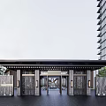 new chinese style gate 3d model