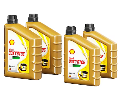 Shell GTX Synthetic Motor Oil Bottles With Yellow Packaging For Automotive Use 3d model