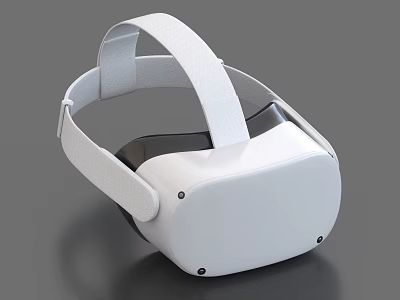 White VR Headset With Sleek Design And Comfortable Head Strap For Virtual Reality Experience 3d model