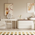 Modern cream style dresser 3d model