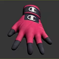 Stylish Pink And Black Gloves With Letter D Logo And Comfortable Fit Design