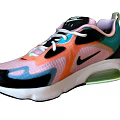 Colorful Nike Sneakers With Pink Orange Blue And Black Design White Sole Transparent Air Cushion