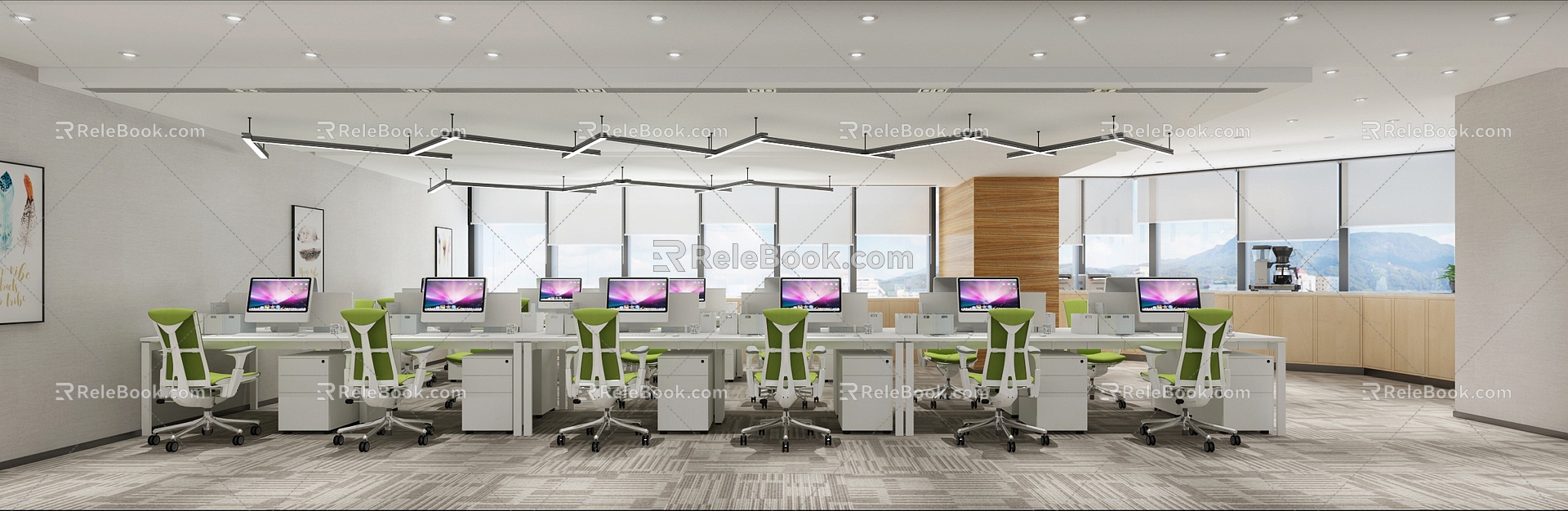 Simple Office Open Office Area 3d model