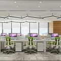 Simple Office Open Office Area 3d model