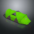 Green and Gray Outdoor Camping Tent with Support Poles and Stakes for Camping Trips