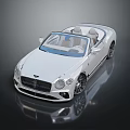 White Luxury Convertible Car With Sleek Design And Open Top Front Grille And Alloy Wheels