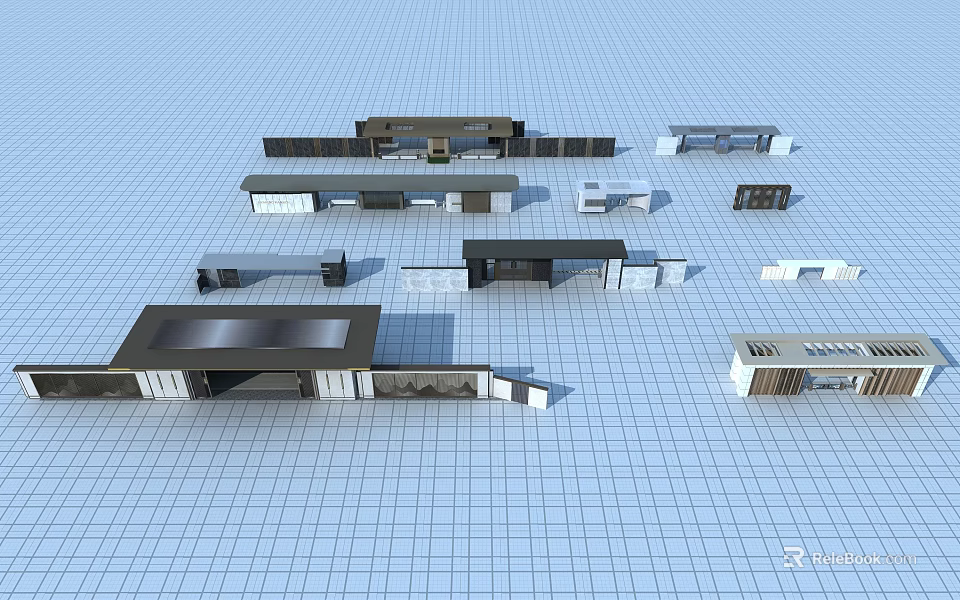 Various Modern Entrance Gate Designs With Different Styles And Structures 3d model