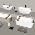 Modern Sleek White Bathtub Designs With Various Shapes And Faucet Fixtures