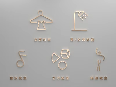 Different Room Type Pendants For Dressing Shower Music Art And Dance Classrooms 3d model