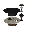 Tea table side table mother tea table wood stone ornaments in ancient silence 3d model
