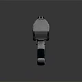Futuristic Sci Fi Pistol With Green Glowing Lines Metallic Body And Ergonomic Grip Design
