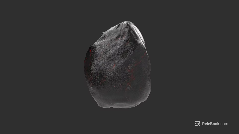 Micro Terrain 3D Model Featuring Rough Surface And Irregular Black Texture 3d model 