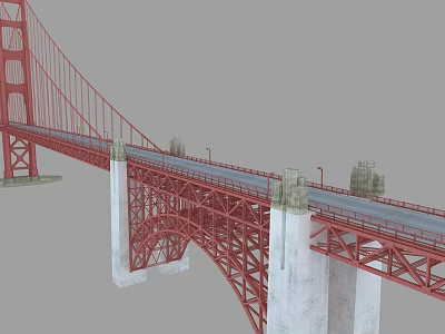 Golden Gate Bridge American Bridge Steel Frame San Francisco 3d model