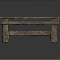 Rustic Style Wooden Table With Plank Top And Metal Straps Accent Design