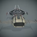 Advanced Interstellar Spaceship With Sleek Wings Cockpit And Thruster Design