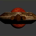 Wooden Decorative Pendant With Teardrop Shape And Red Sphere Center