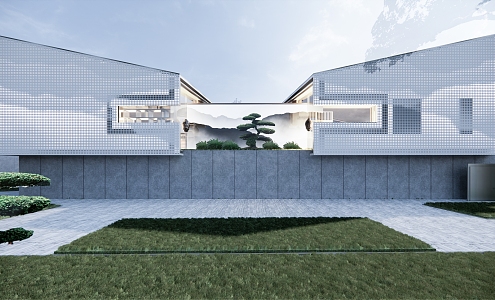 New Chinese-style Sales Office Building 3d model